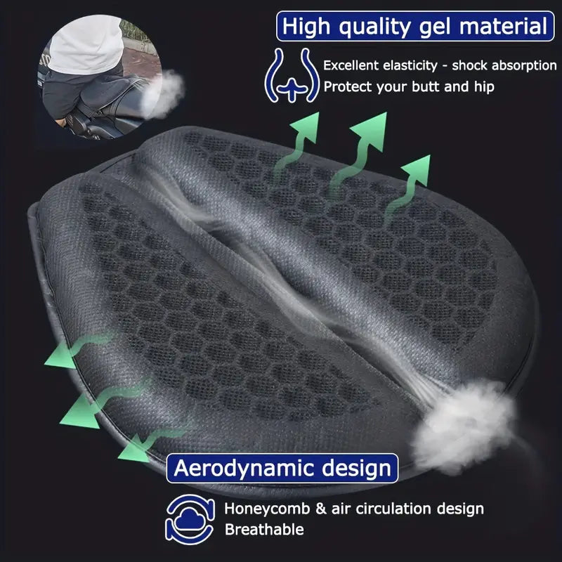 Cojín de Asiento de Motocicleta de Gel con Estructura de Panal Suave Y Comodo
